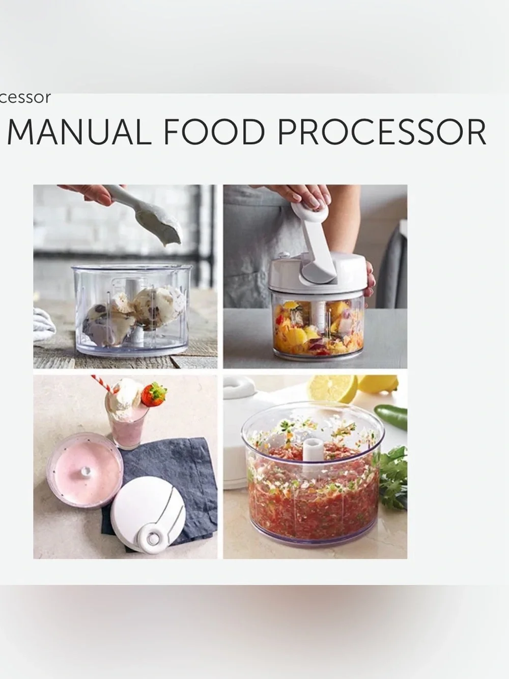 NIB PAMPERED CHEF 3 C MANUAL FOOD PROCESSOR WITH PUMP HANDLE & STORAGE LID #2581